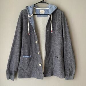 Howie sz L gray 100% cotton button down‎ hoodie jacket